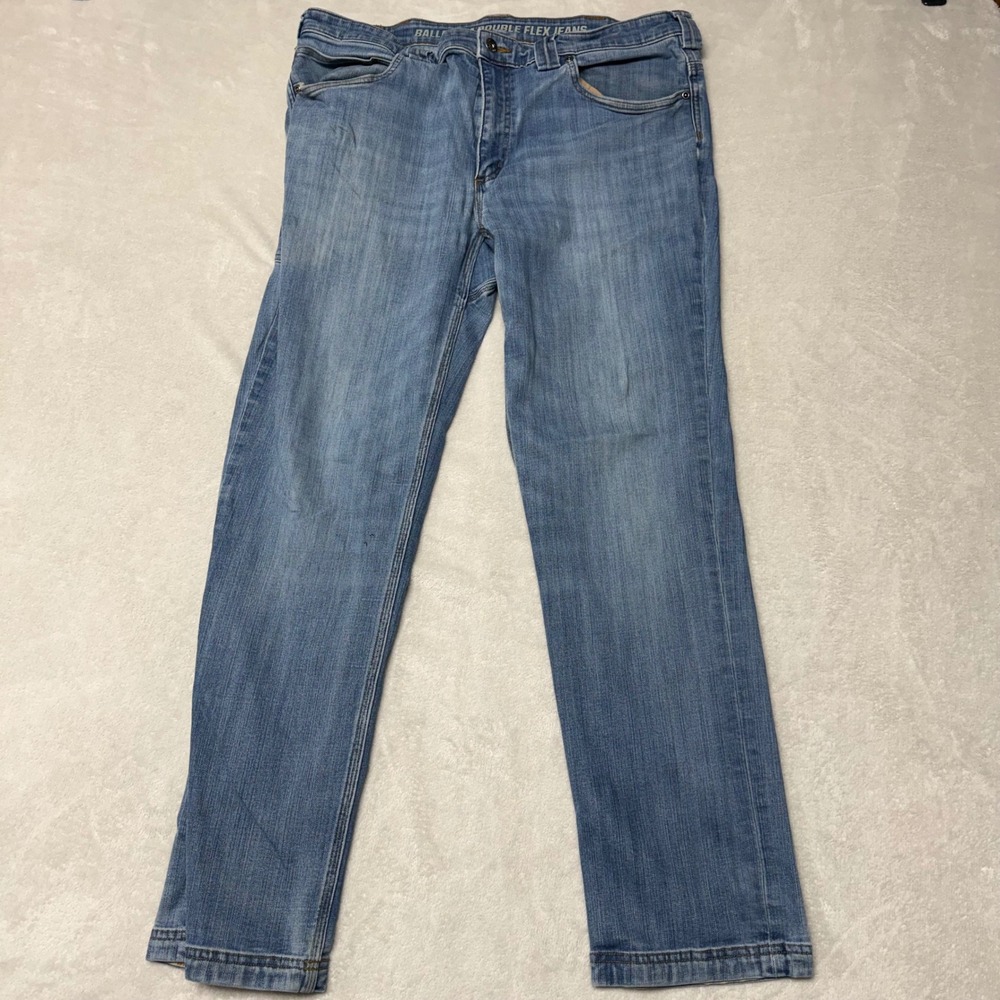 Duluth Trading Co Ballroom Double Flex Slim Fit Jeans Blue 38x32 Light Wash Mens - Picture 6 of 14